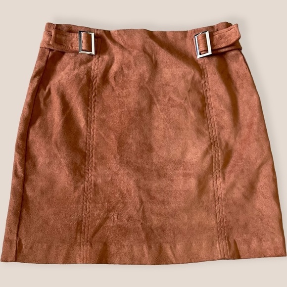 Bar III Dresses & Skirts - 𝅺BAR iii Burnt Orange Cinnamon Buckle Detail Corduroy Like Material Mini Skirt